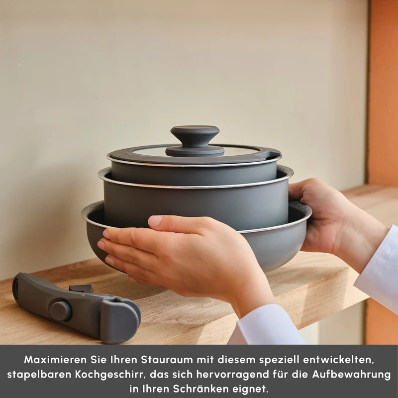 Karaca Comfort 6-teiliges Kochgeschirr-Set mit Abnehmbaren Griffen