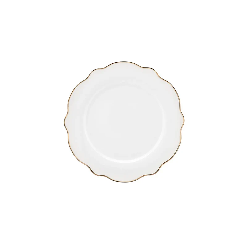 Karaca Daisy Gold Wave Shape Servierteller 27-teiliges 6 Pers. Geschirr-Set