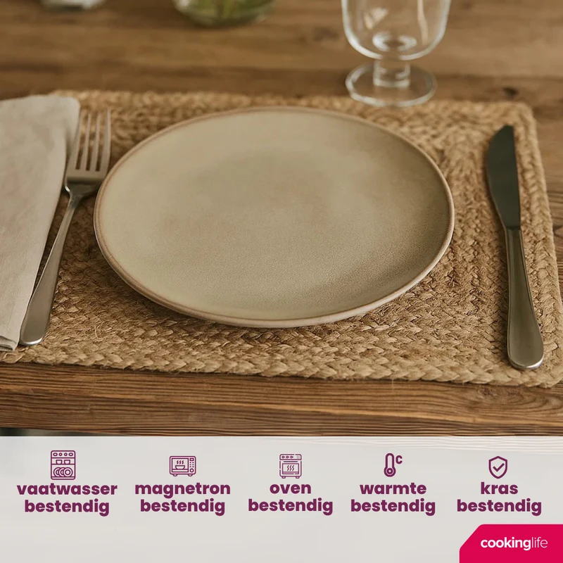 Cookinglife Speiseteller Sabi Beige ø 26 cm - 6 Stück