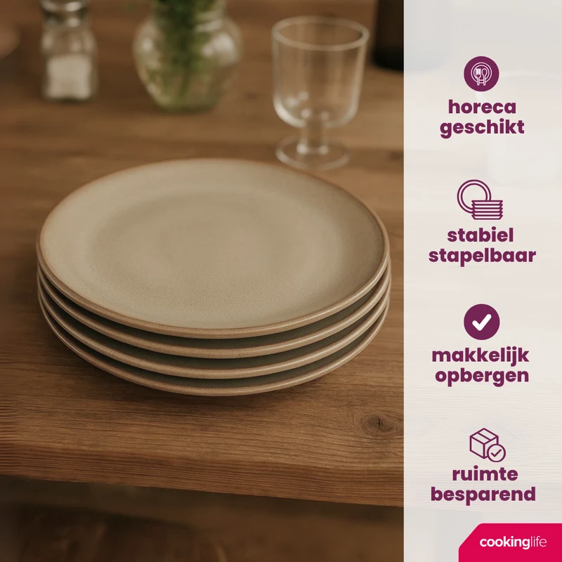 Cookinglife Speiseteller Sabi Beige ø 26 cm - 6 Stück