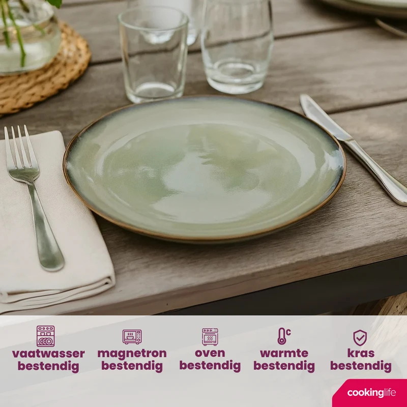 Cookinglife Speiseteller Sabi Grün ø 26 cm - 6 Stück
