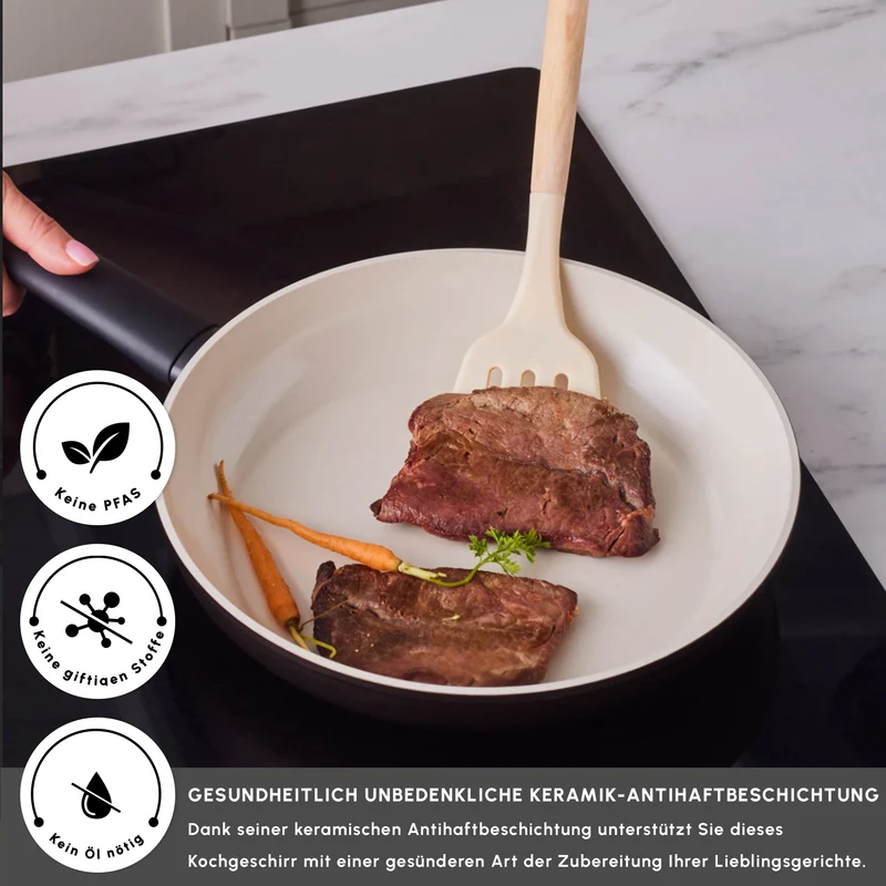 Karaca Ceramica Iconic Bronze, 7-teiliges Kochgeschirr-Set, Induktion, Bronze