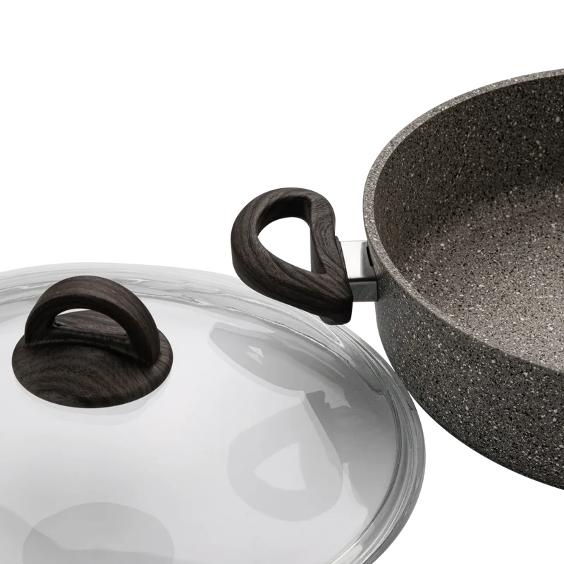 Karaca Dark Silver Bio Granit 30 cm Topf mit zwei Henkeln