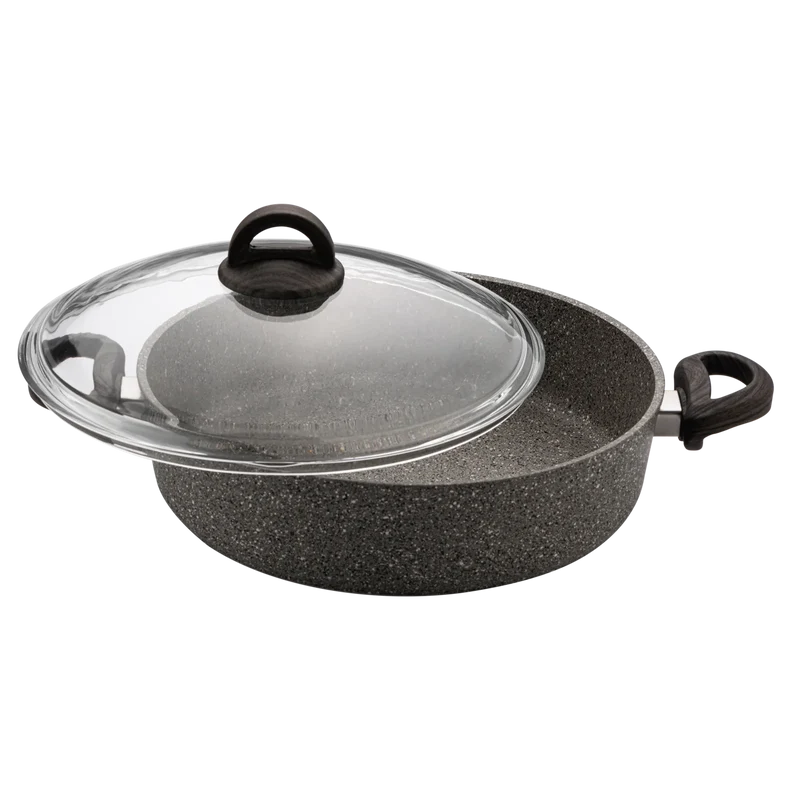 Karaca Dark Silver Bio Granit 30 cm Topf mit zwei Henkeln