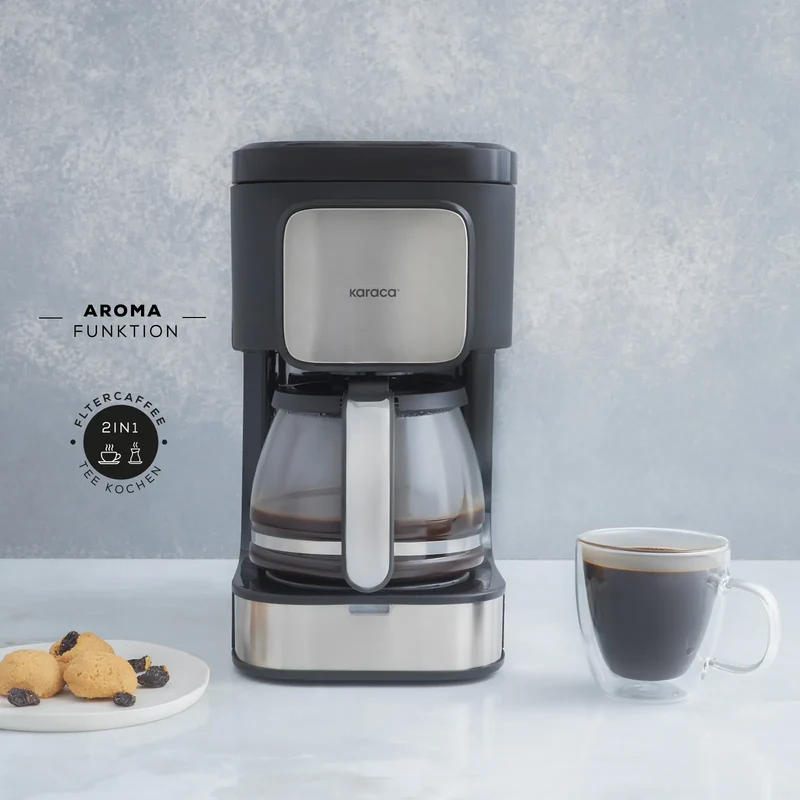 Karaca Coffee Brew Inox 2 in 1 Aroma Filter Kaffee und Tee Brühmaschine