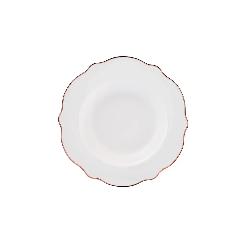 Karaca Daisy für 6 Personen Geschirr Set, 27 Teilig, Rose, Wave Shape