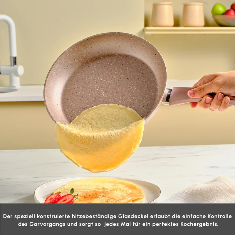 Karaca Biogranite Induktion Pan Set 2 Teiliges Roségold