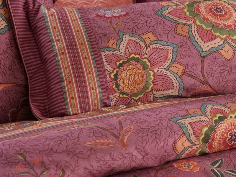 PIP STUDIO Mumbai Evening Bettwäsche dark pink 135x200cm (1 Stück)
