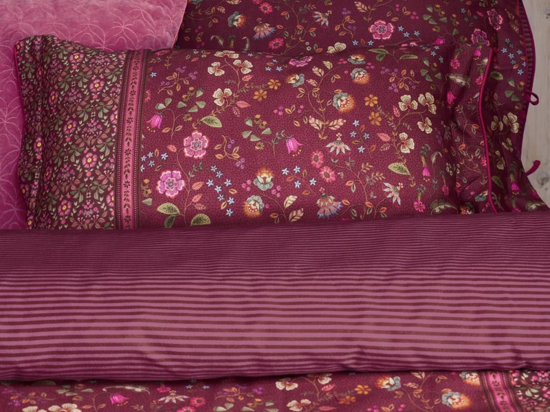 PIP STUDIO Flora Bangalore Bettwäsche dark pink 135x200cm (1 Stück)