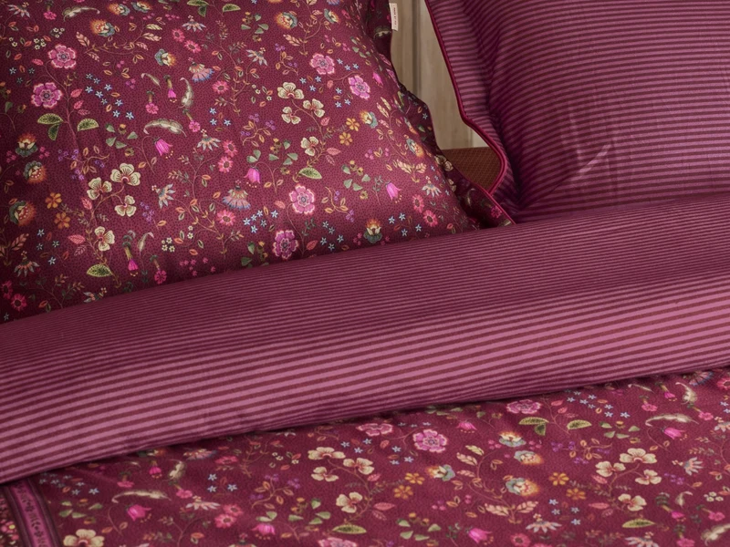 PIP STUDIO Flora Bangalore Bettwäsche dark pink 135x200cm (1 Stück)