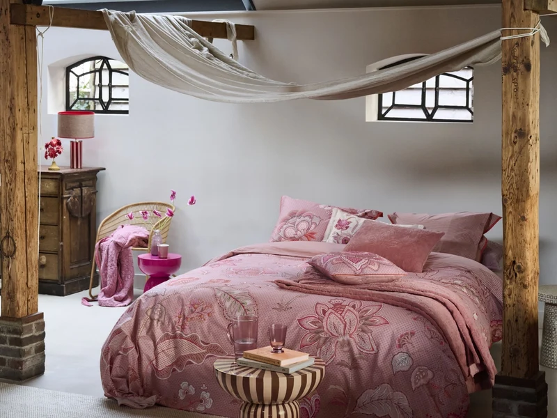 PIP STUDIO Mumbai Night Bettwäsche pink 135x200cm (1 Stück)