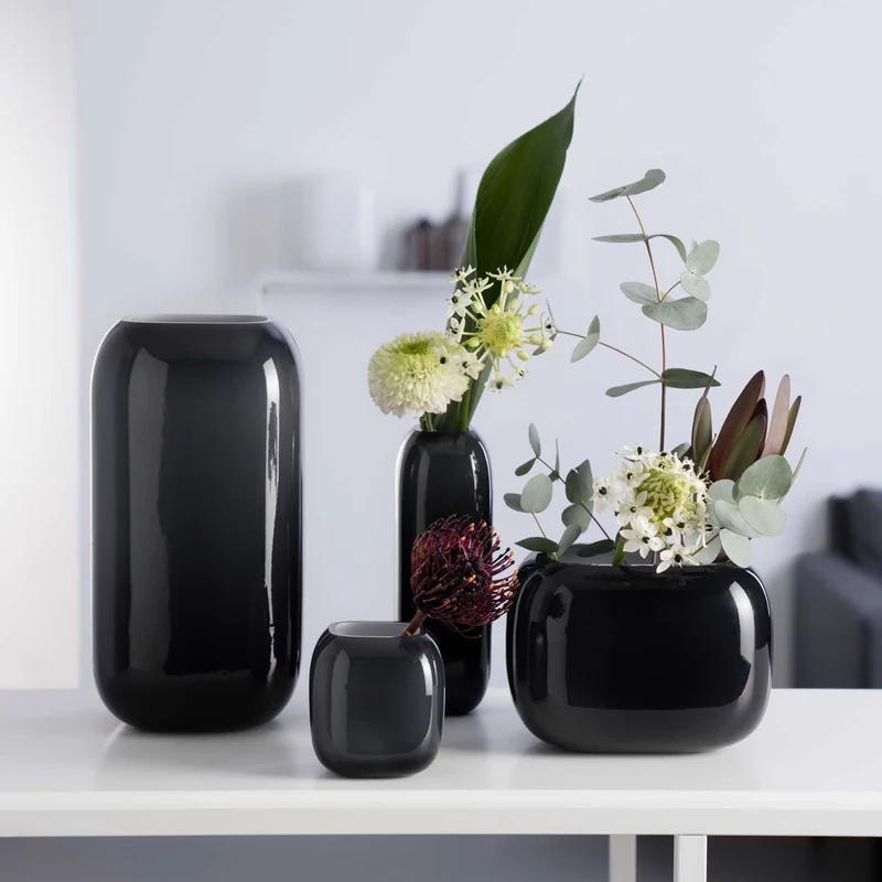 Vase MILANO grau 13 cm x 18 cm x 14 cm
