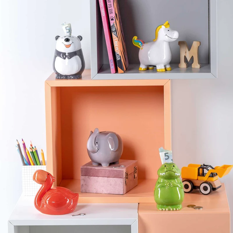 Spardose BAMBINI 12 cm grau Elefant