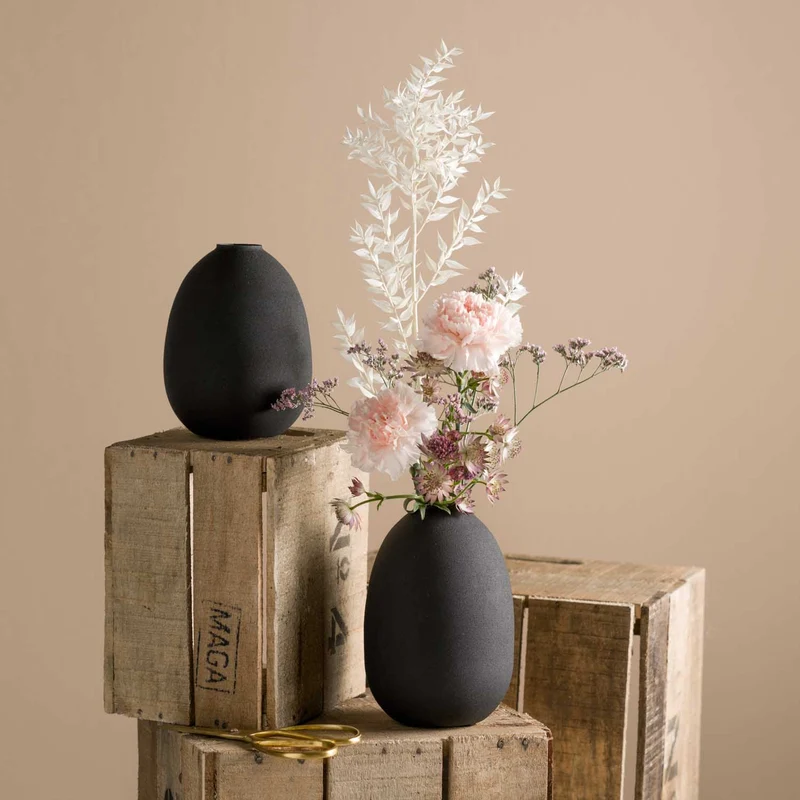 Vase CASOLARE 16 cm schwarz Metall