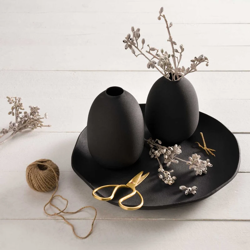 Vase CASOLARE 16 cm schwarz Metall