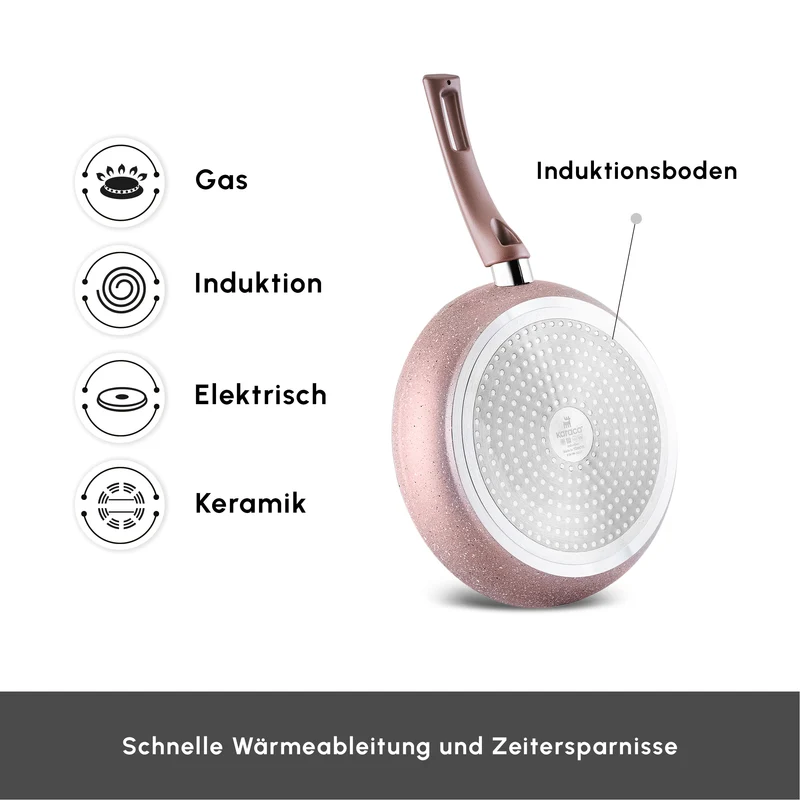 Karaca Biogranit Rosegold Induktions Kochgeschirr-Set, 7 Teilig