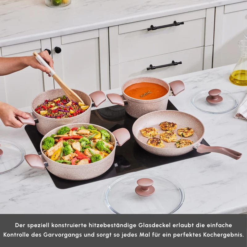 Karaca Biogranit Rosegold Induktions Kochgeschirr-Set, 7 Teilig