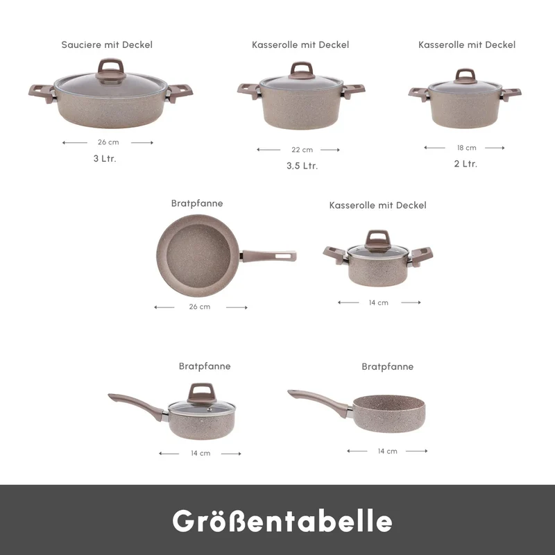 Karaca Rosegold Biogranite Kochgeschirr-Set 12-teiliges