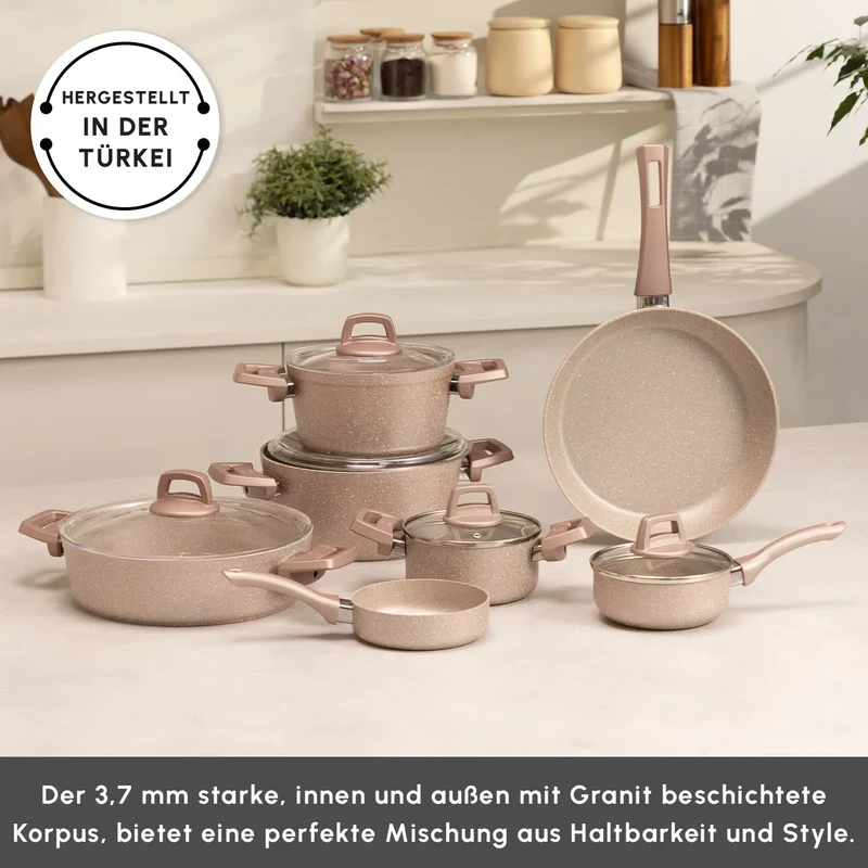 Karaca Rosegold Biogranite Kochgeschirr-Set 12-teiliges