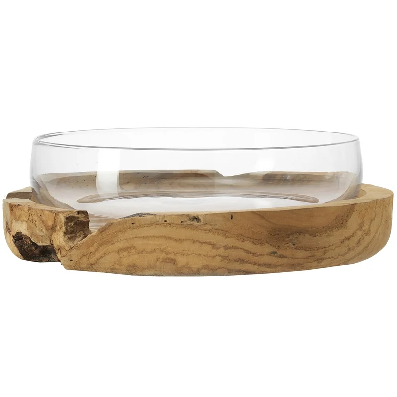 Schale TERRA 39 cm mit Teaksockel