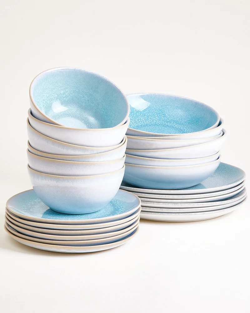 Cordoama Geschirr-Set classic aqua 24-teilig