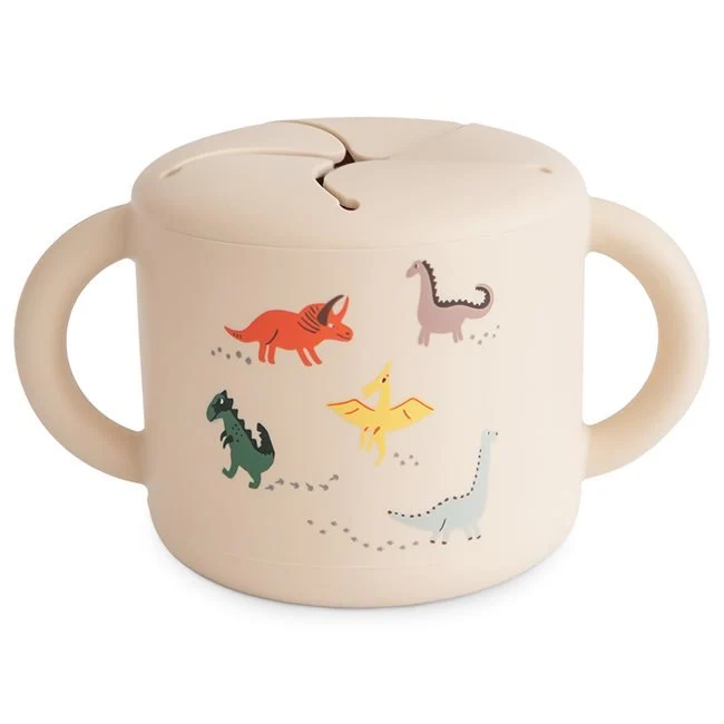 mushie Silikon Snackbecher Dinosaurs