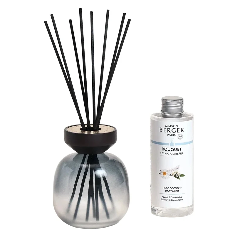 Maison Berger Duftstäbchen Glas 180 ml - Raumduft Nachfüllung - Wood Cozy Musk