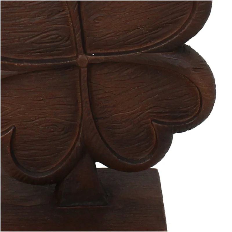 Ornament Four-Leaf Clover Polyresin Brown 9x4x11.5cm