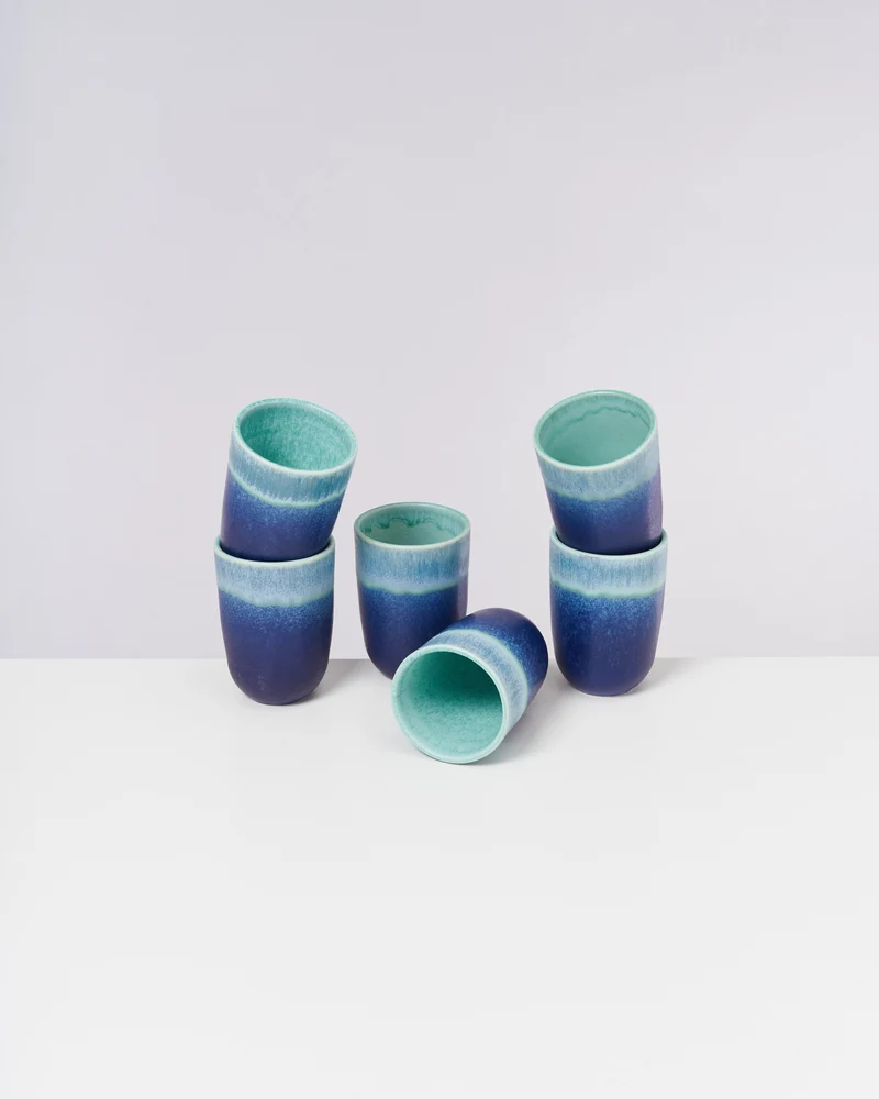 Copa Alto Becher groß türkis dunkelblau