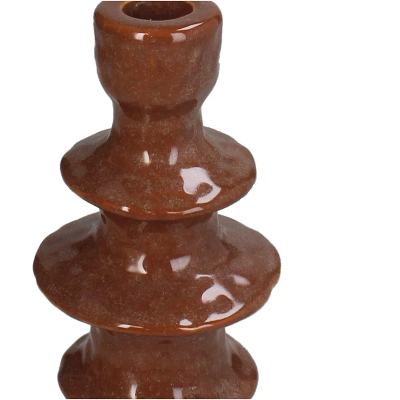 Candle Stick Stoneware Terra 8x8x19cm