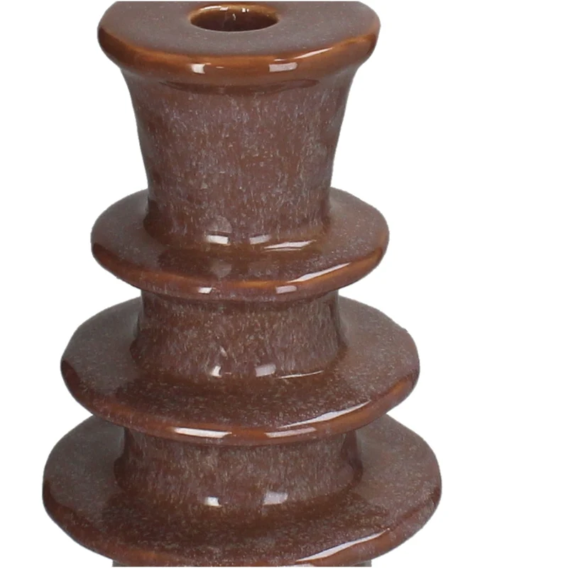 Candle Stick Stoneware Terra 11.5x11.5x27cm