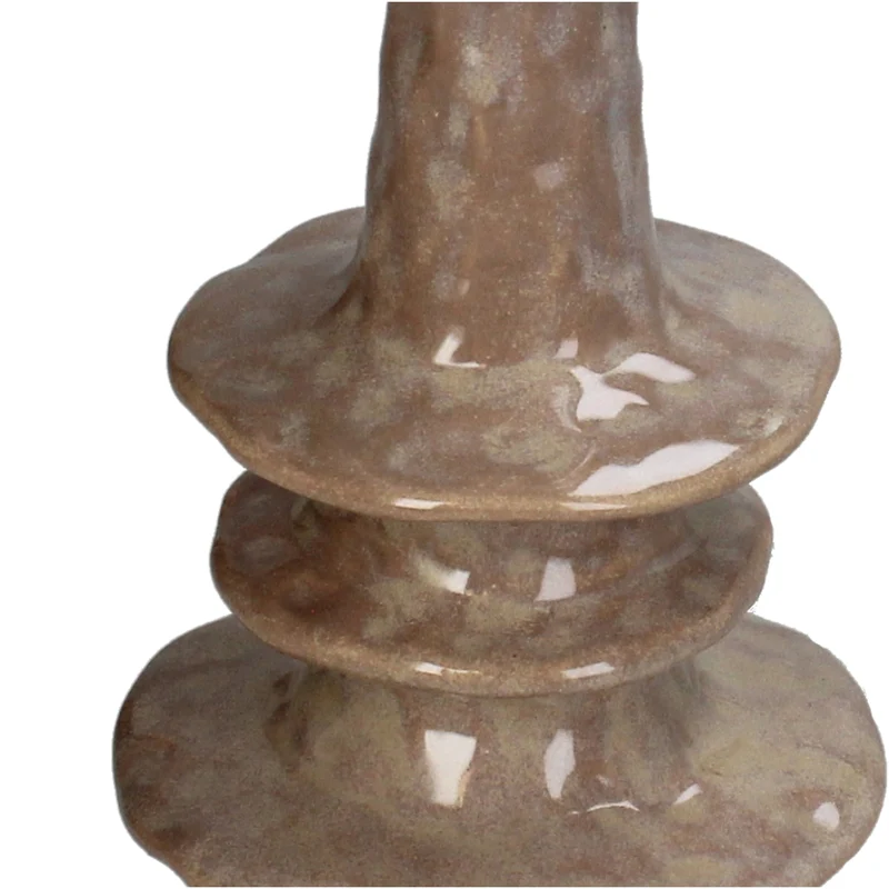 Candle Stick Stoneware Mauve 9x9x22cm