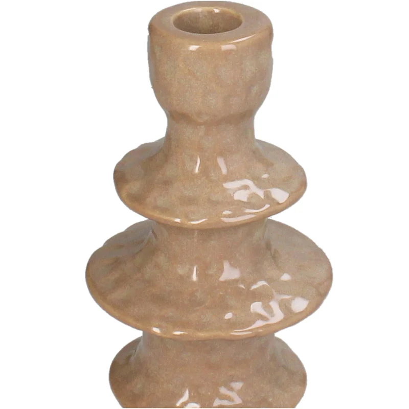 Candle Stick Stoneware Mauve 8x8x19cm
