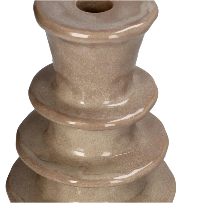 Candle Stick Stoneware Mauve 11.5x11.5x27cm