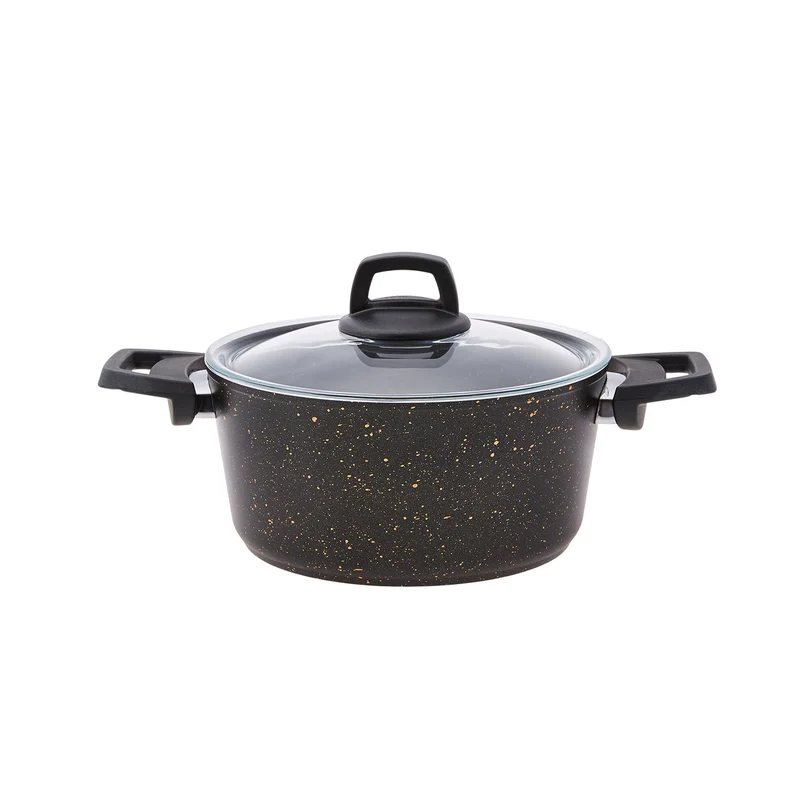 Karaca Biogranit V2 13-teiliges Kochgeschirr-Set Schwarz Gold