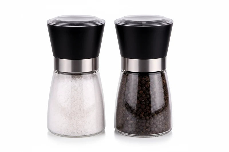 Cookinglife Pfeffer- und Salzmühlen-Set Glas Schwarz 13 cm - 2-teilig