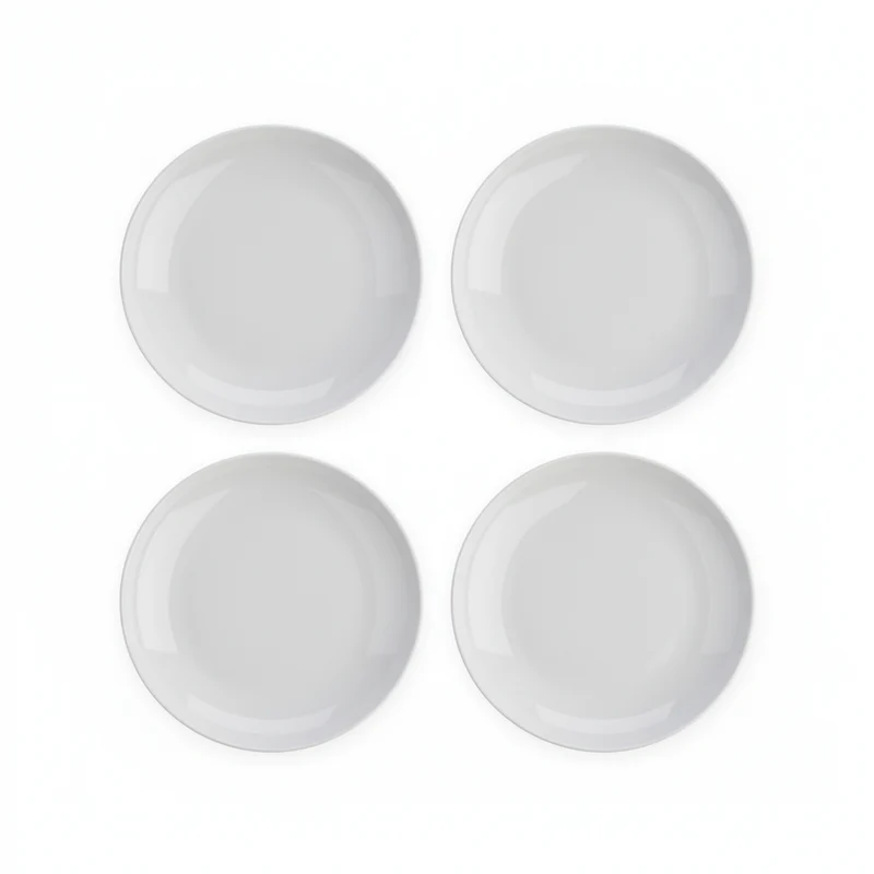 Cookinglife Porzellan-Speiseteller Ø 27 cm – 4er-Set – Elegantes, modernes, weißes Design