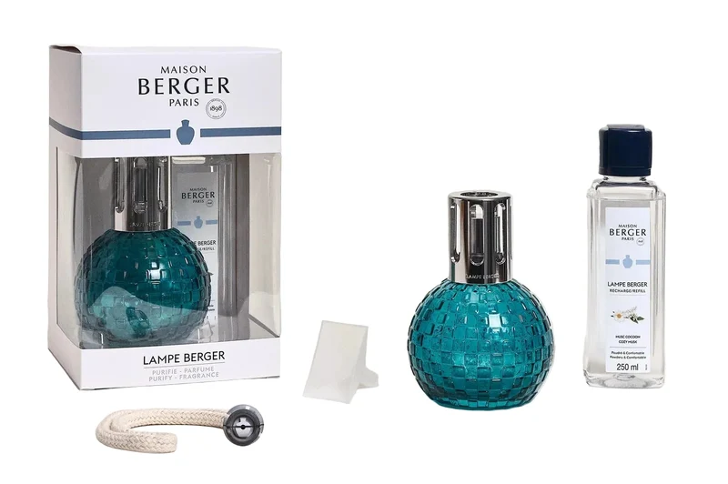 Maison Berger Geschenkset Duftlampe Glas 250 ml - Duft Cozy Musk - Disco Grün