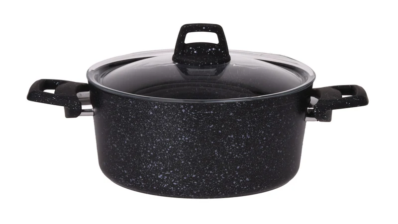 Cookinglife Kasserolle Aluminium 20 cm 2,7 L - Induktion - Schwarz gesprenkelt