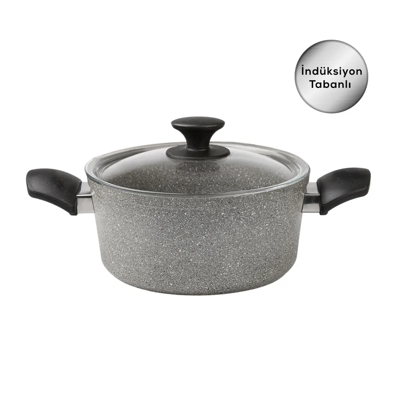 Karaca Biogranit Grau Neu Induktions Topfset, 7-teiliges