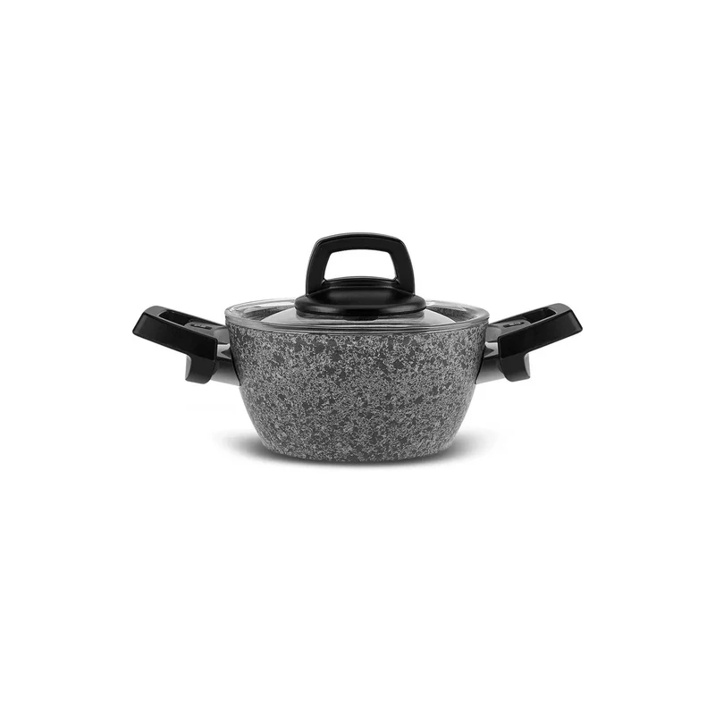 Karaca Bio Granit Grau Stein 5 Teiliges Kochtopfset
