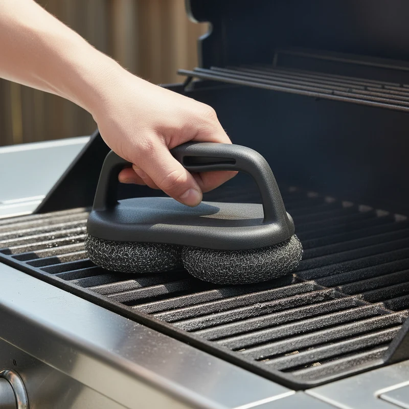 Cookinglife Grillreinigungsbürste Fire & Flavour 18 x 9 x 10 cm – Stahlwollbürste – Grillrostreinigung