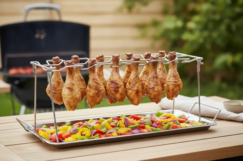 Cookinglife BBQ Hähnchenflügelhalter Fire & Flavour - Metall - Für 12 Stück Grillen