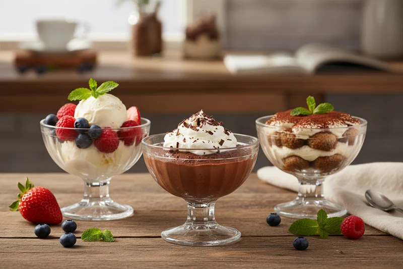Cookinglife Eiscoupes Glas 200 ml 3er-Set - Dessertschale - spülmaschinenfest
