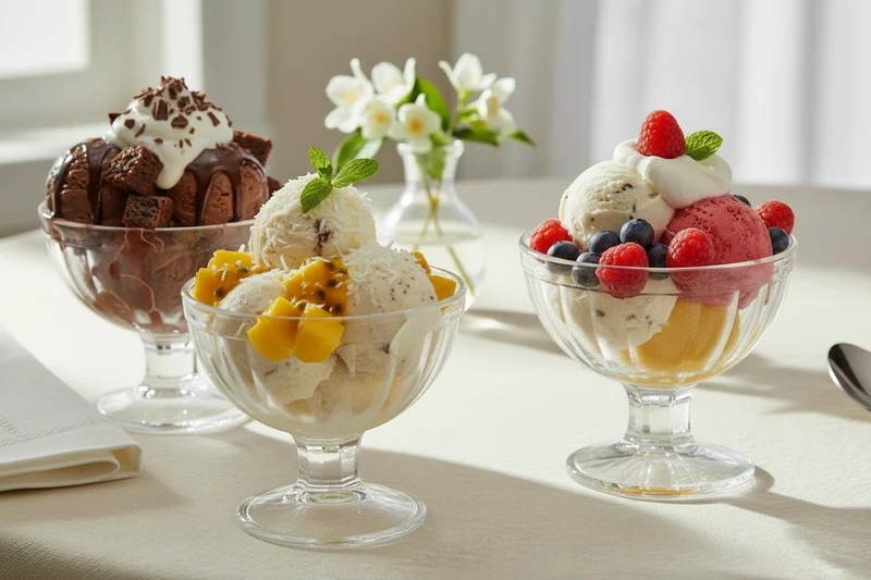 Cookinglife Eiscoupes Glas 200 ml 3er-Set - Dessertschale - spülmaschinenfest