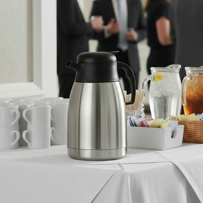 Cookinglife Doppelwandige Thermoskanne RVS 1.5 Liter - Kaffeekanne für Warm und Kalt