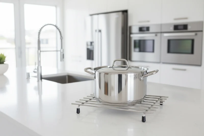 Cookinglife Topfuntersetzer Edelstahl 24 x 19 cm - Hitzeuntersetzer - Silber