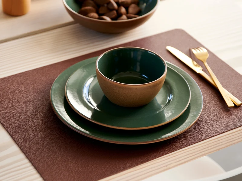 Bitz Tischset tannengrün/dunkelbraun 46x33cm 4er Set
