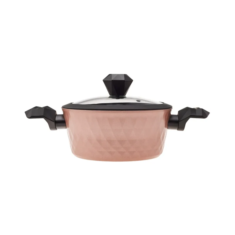 Karaca Bio Diamond 7-teiliges Induktions Kochgeschirr-Set Rose Gold Antibakterieller Griff