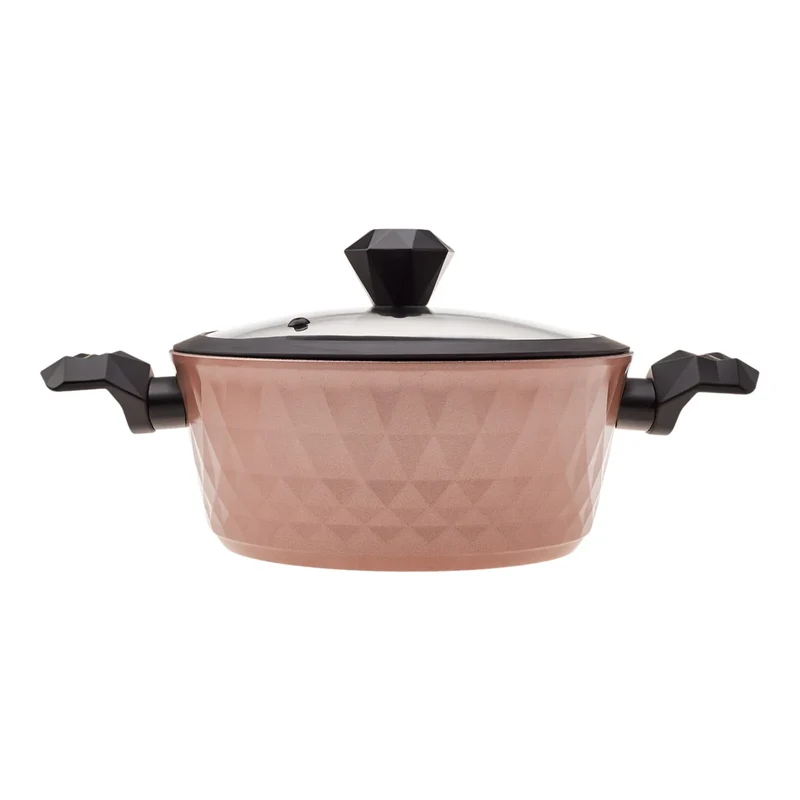 Karaca Bio Diamond 7-teiliges Induktions Kochgeschirr-Set Rose Gold Antibakterieller Griff